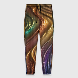 Брюки на резинке мужские Сморщенные складочки жидкости, цвет: 3D-принт