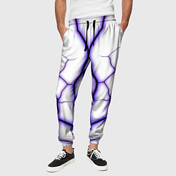 Брюки на резинке мужские Color white purple, цвет: 3D-принт — фото 2