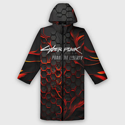 Дождевик мужской Cyberpunk 2077 Phantom liberty red fire, цвет: 3D-принт