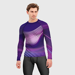 Рашгард мужской Фиолетовые Волны, цвет: 3D-принт — фото 2