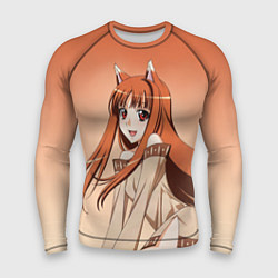 Мужской рашгард Милая аниме девочка-оборотень - Волчица и пряности