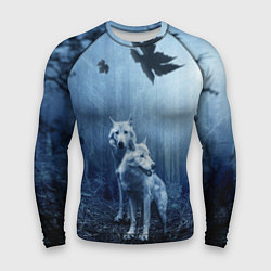 Рашгард мужской Волки в тёмном лесу, цвет: 3D-принт