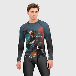 Рашгард мужской Batman, Cyborg VS Steppenwolf, цвет: 3D-принт — фото 2