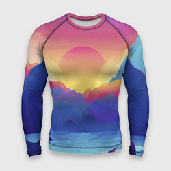 Рашгард мужской Красочные Горы, цвет: 3D-принт