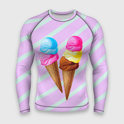 Рашгард мужской Мороженое графический фон, цвет: 3D-принт