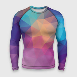 Рашгард мужской Цветные полигоны - Градиент, цвет: 3D-принт
