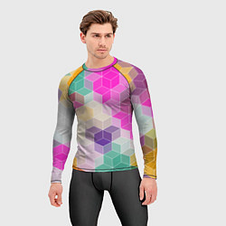 Рашгард мужской Абстрактный разноцветный узор, цвет: 3D-принт — фото 2