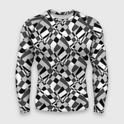 Рашгард мужской Черно-белый абстрактный узор, цвет: 3D-принт