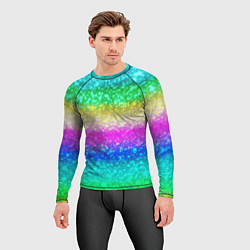 Рашгард мужской Радужный глиттер, цвет: 3D-принт — фото 2