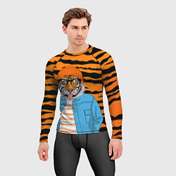 Рашгард мужской Тигр фурри на стиле, цвет: 3D-принт — фото 2