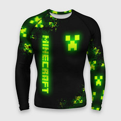 Рашгард мужской MINECRAFT NEON LOGO CREEPER, цвет: 3D-принт