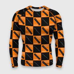 Рашгард мужской Black Orange Squares, цвет: 3D-принт