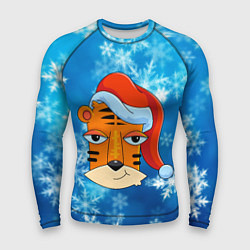 Рашгард мужской Забавная морда тигра, цвет: 3D-принт