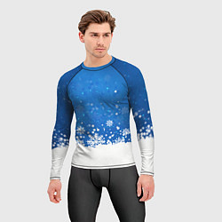 Рашгард мужской Снежинки - С Новым Годом, цвет: 3D-принт — фото 2