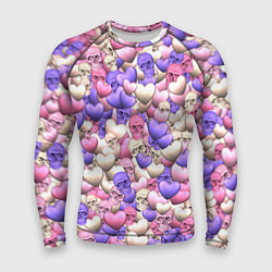 Рашгард мужской Сердечки-черепушки, цвет: 3D-принт
