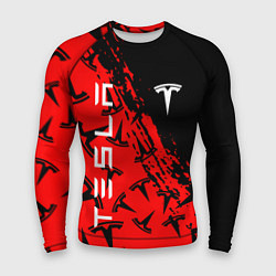 Рашгард мужской Tesla red pattern, цвет: 3D-принт