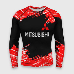Рашгард мужской Mitsubishi размытые штрихи, цвет: 3D-принт