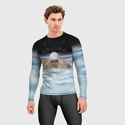 Рашгард мужской Плавание Пловец, цвет: 3D-принт — фото 2