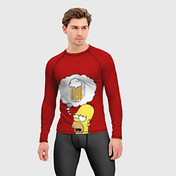 Рашгард мужской Гомер думает о пиве Симпсоны Simpsons, цвет: 3D-принт — фото 2