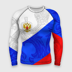 Рашгард мужской Российский герб: триколор, цвет: 3D-принт