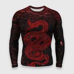 Рашгард мужской Красная Змея Red Snake Глитч, цвет: 3D-принт