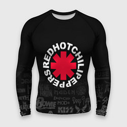 Рашгард мужской Red Hot Chili Peppers Логотипы рок групп, цвет: 3D-принт