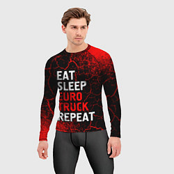 Рашгард мужской Eat Sleep Euro Truck Repeat Спрей, цвет: 3D-принт — фото 2