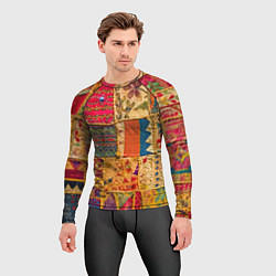 Рашгард мужской Пэчворк Лоскутное одеяло Patchwork Quilt, цвет: 3D-принт — фото 2