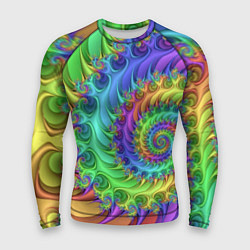Рашгард мужской Красочная фрактальная спираль Узор Colorful fracta, цвет: 3D-принт