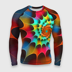 Рашгард мужской Красочная неоновая спираль Colorful neon spiral, цвет: 3D-принт