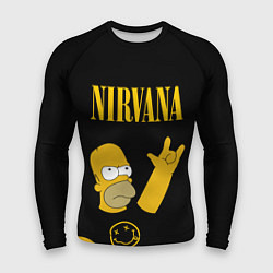 Рашгард мужской NIRVANA ГОМЕР СИМПСОН, SIMPSONS, цвет: 3D-принт