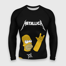 Рашгард мужской Metallica Гомер Симпсон рокер, цвет: 3D-принт