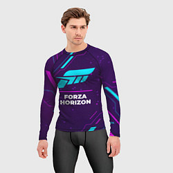 Рашгард мужской Символ Forza Horizon в неоновых цветах на темном ф, цвет: 3D-принт — фото 2