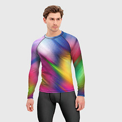 Рашгард мужской Абстрактный разноцветный текстурированный фон, цвет: 3D-принт — фото 2