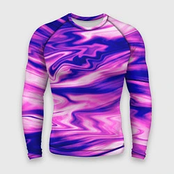 Рашгард мужской Розово-фиолетовый мраморный узор, цвет: 3D-принт