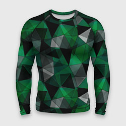 Рашгард мужской Зеленый, серый и черный геометрический, цвет: 3D-принт