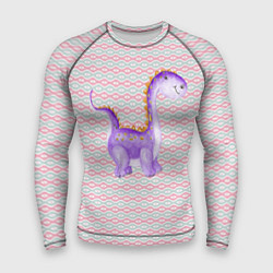 Рашгард мужской Фиолетовый маленький динозаврик, цвет: 3D-принт