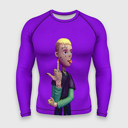Рашгард мужской Lil Peep На Фиолетовом Фоне, цвет: 3D-принт