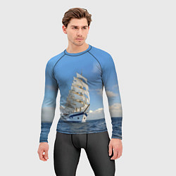 Рашгард мужской Парусник идёт на полных парусах, цвет: 3D-принт — фото 2