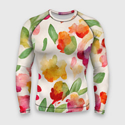 Рашгард мужской Романтичные акварельные цветы, цвет: 3D-принт