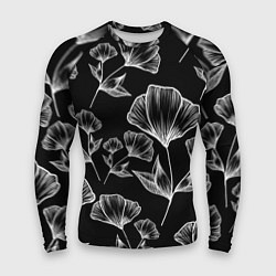 Рашгард мужской Графичные цветы на черном фоне, цвет: 3D-принт