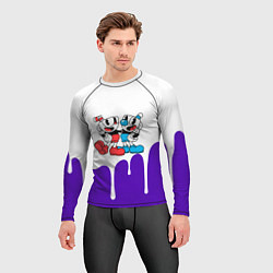 Рашгард мужской Cuphead потёки, цвет: 3D-принт — фото 2