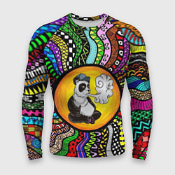 Рашгард мужской Психоделическая панда и вейп, цвет: 3D-принт