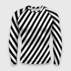 Рашгард мужской Черно-белые полоски, цвет: 3D-принт