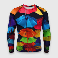 Рашгард мужской Разноцветные зонтики - композиция, цвет: 3D-принт