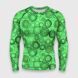 Рашгард мужской Ярко-зеленый неоновый абстрактный узор, цвет: 3D-принт