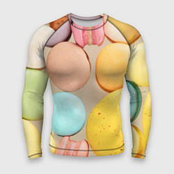Рашгард мужской Разноцветные пирожные Макарон, цвет: 3D-принт