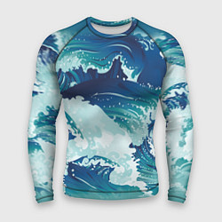 Рашгард мужской Несущиеся морские волны, цвет: 3D-принт