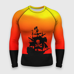 Рашгард мужской Пиратский корабль на закате, цвет: 3D-принт