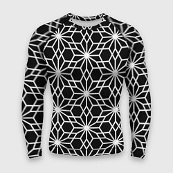 Рашгард мужской Абстрактный чёрно-белый узoр, цвет: 3D-принт